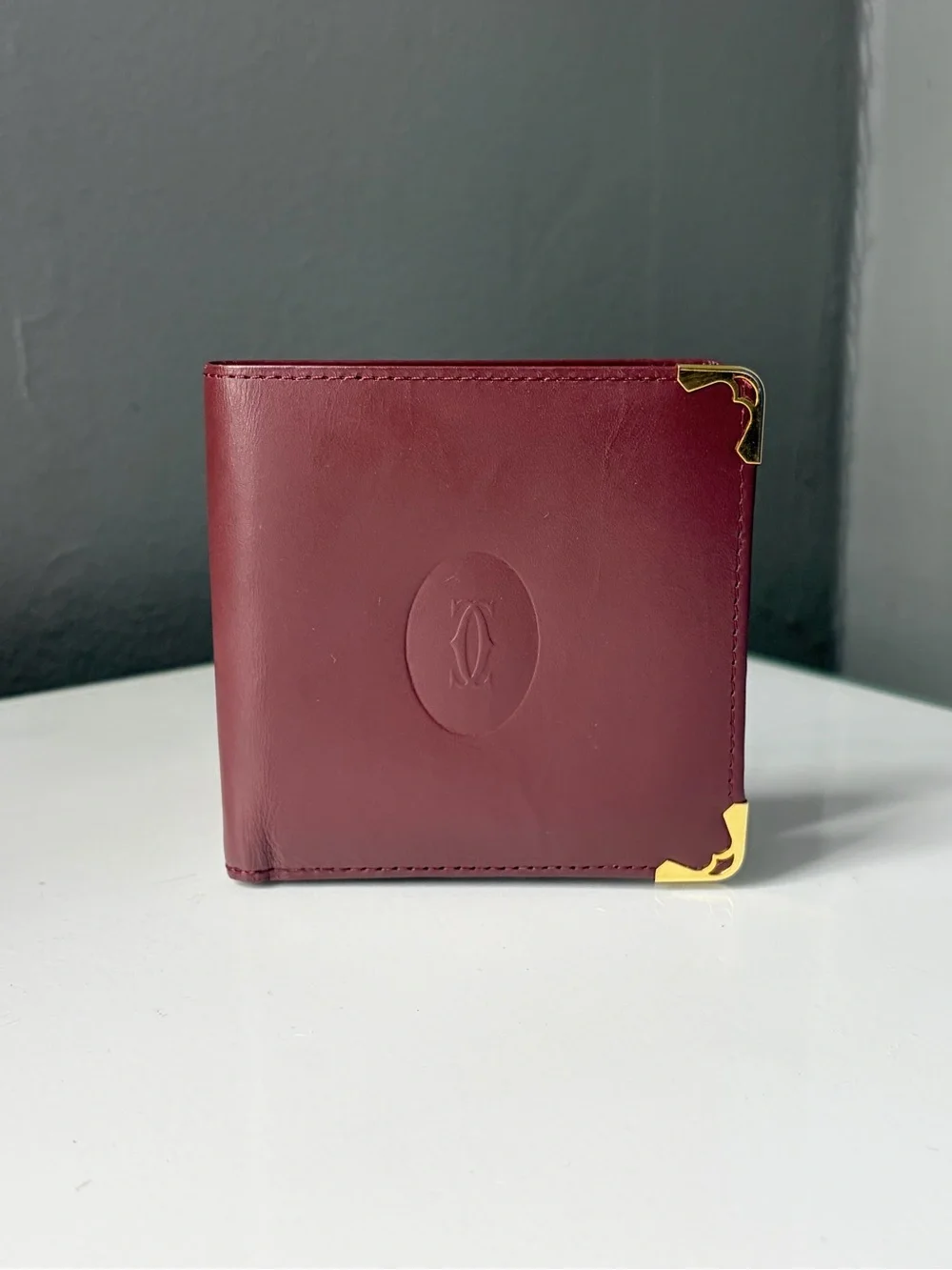 Vintage Cartier Must de Cartier Burgundy Leather Bifold Wallet